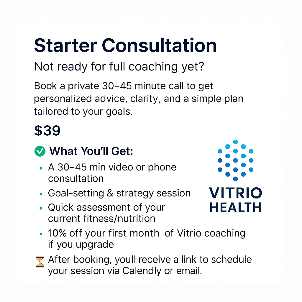 Starter Consultation – 1-on-1 Fitness & Nutrition Strategy Call